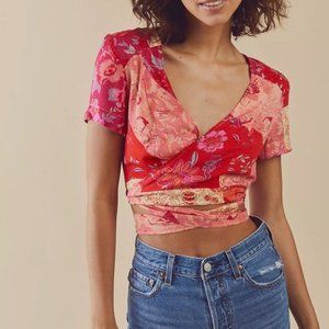 Free People - Ashley Summer Wrap Crop Top in Fun Combo